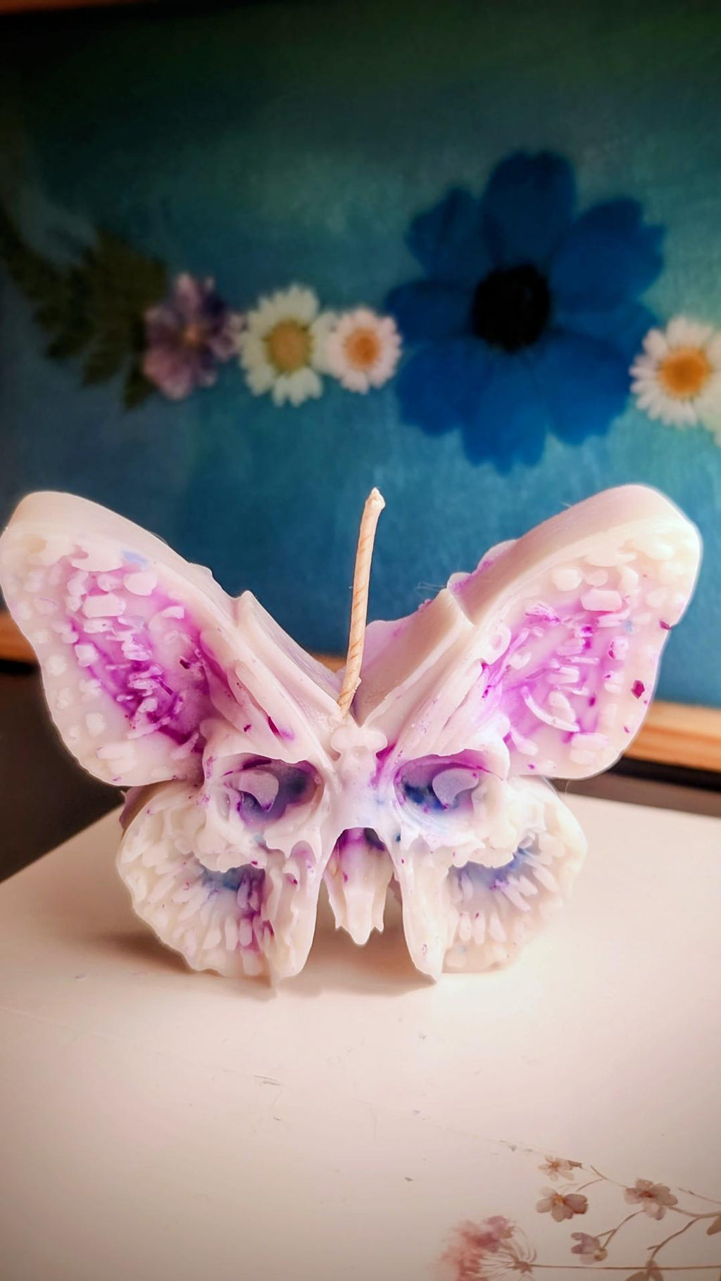 Butterfly Skull Candle